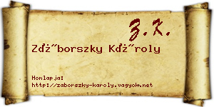 Záborszky Károly névjegykártya