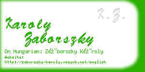 karoly zaborszky business card